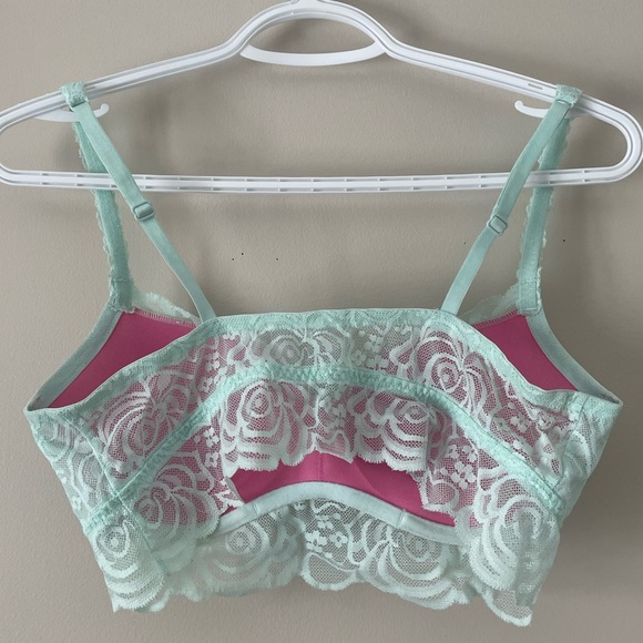 NWOT PINK Victoria’s Secret Floral Lace Bralette, Mint Green - Picture 8 of 8